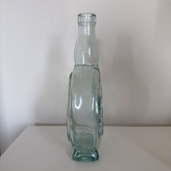 Vintage Grape Embossed Blue-Green Glass Wine Vinegar Bottle Made in Italy - Picture 2 of 6